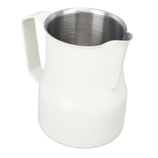 Melkeskummerkopp 350ml 304 Rustfritt Stål Spiss Munn Skummende Kopp Melk Kaffe Skummende Mugge Hvit