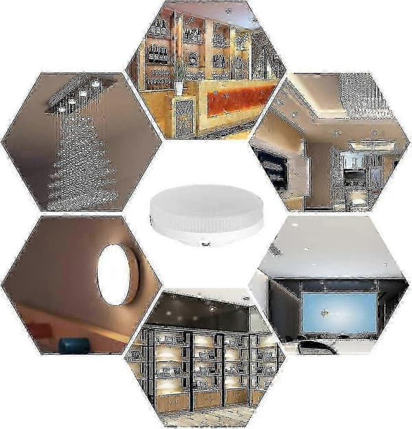 6 stk GX53 7W LED-lampe, 400LM 50W erstatning, 220-240V 5