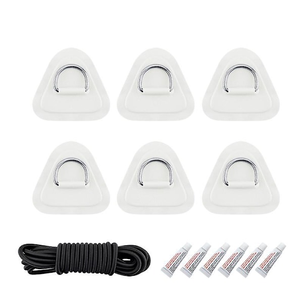1 Sæt D Ring Pad PVC Patch Båd Dæk Rigging 2.5m Elastisk Bungee Reb Sæt Til Stand Up Paddle Board Sup Dæk Tilbehør Hvid