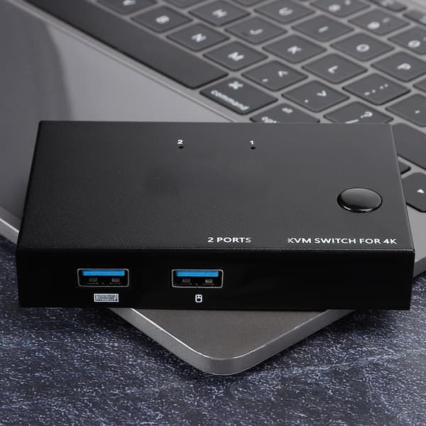 KVM Switch USB + HDMI Delingsenhed 2 ind 1 ud til printerdeling Mus Tastatur KVM201