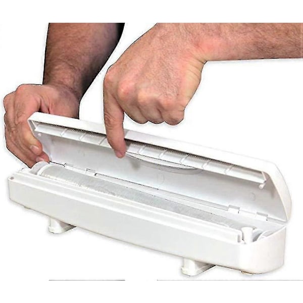 Matfolie- eller aluminiumfoliedispenser i vit plast, 30 cm-B16