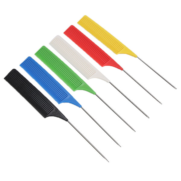 6 kpl Professional Rat Tail Combs Fine Tooth Teasing Comb -hiusten muotoilutyökalu parturiin