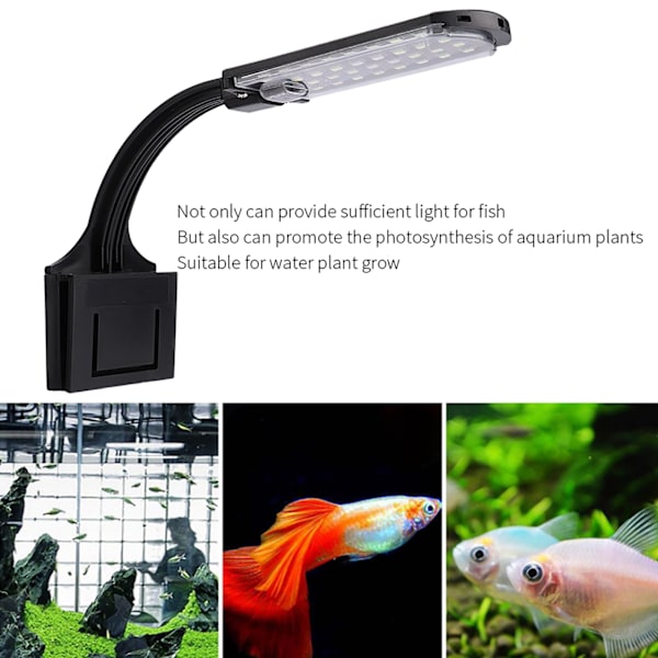 Akvarie LED-lys til vandplanter, klemmelampe, 220-250V EU-stik