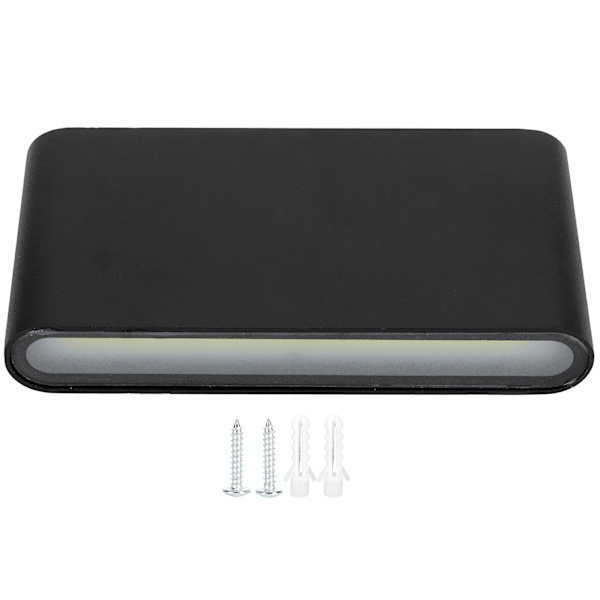 LED-seinävalaisin 12W COB alumiininen ulkoseinävalaisin IP65 vedenpitävä AC85-265V (musta kuori valkoinen valo)