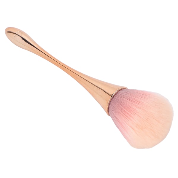 Bærbar enkelt makeup børste Fluffy Powder Brush Blød Manicure Støvfjernelsesbørste Rose Gold