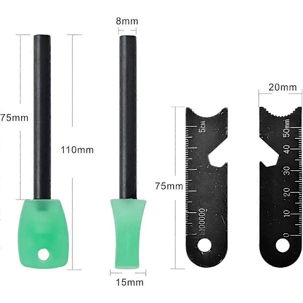 flint Maxi Glow Mini Eldstål Tändare 1500-12000 tändningar 6 till 10,5 cm Magnesium Eldstartare Tändare Flintsten Eldstål Utomhus Överlevnad Cam