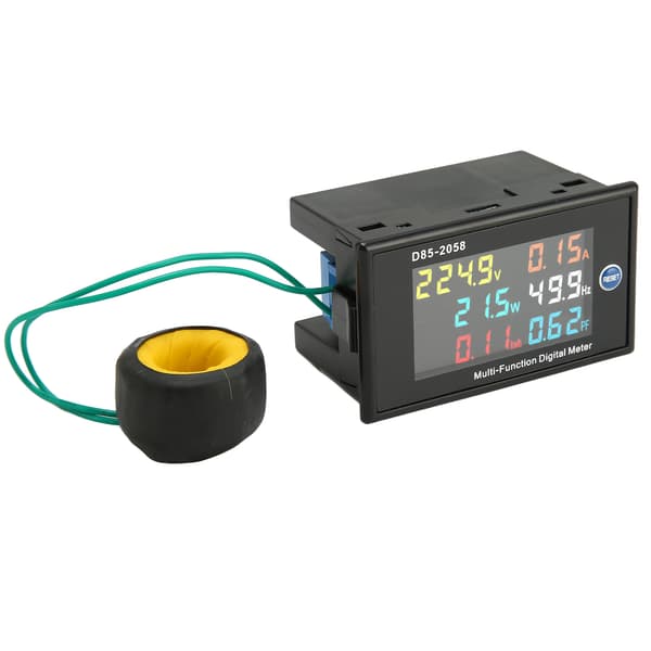 AC Meter Enkeltfase LCD Digitalt AC Panel Meter Spenning Strøm Frekvens Amp Watt Strømovervåker AC40‑300V 0.00-110.0A