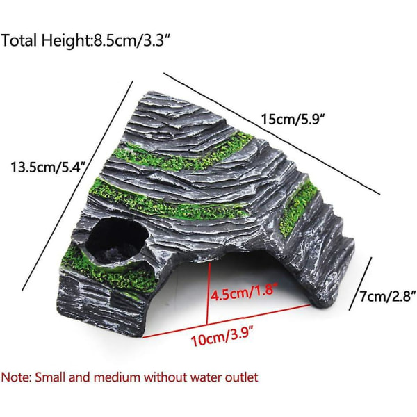 Skjule for krypdyrterrarium med skilpadderampe og luftfukter
