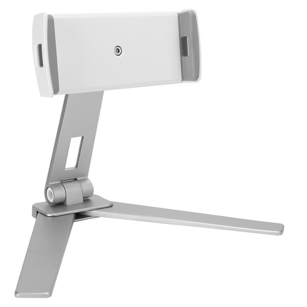 Dubbelklämma Väggmonterad Mobiltelefon Surfplatta Aluminiumlegering Fällbar Roterbar Fäste Vit