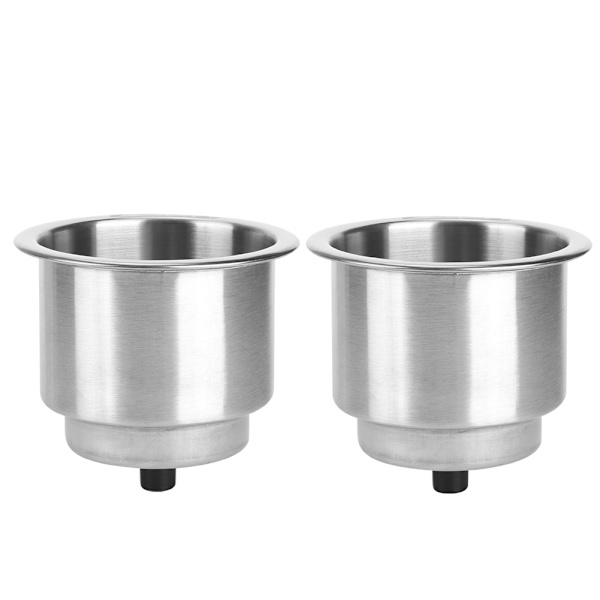 2 Styck Silver Rostfritt Stål Dryckesställ Flaskhållare Cup Stand Båttillbehör