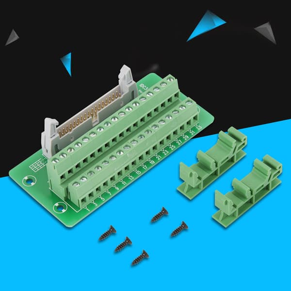 IDC34P 34-bens hanstik breakout board klemrække PLC-interface med beslag