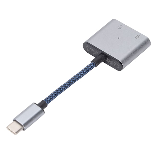 2-in-1 USB C - 3,5 mm:n äänisovitin Type-C - AUX-liitäntään USB C PD 60 W:n pikalatausadapterilla, sininen