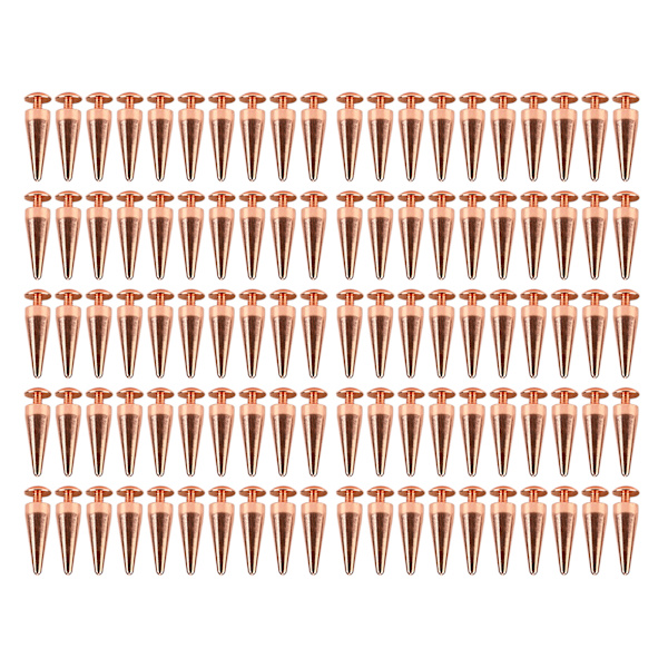 100set Punk Cone Spikes Nitar Roséguld Spetsiga Galvanisering Burr Gratis Klar Tråd Mässing Spikar Nitar Rock Nitar 10x28mm
