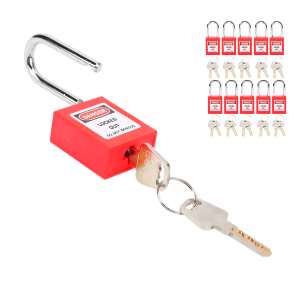 10 set 38 mm lockout-lås Nylon industriteknisk isolering för kemisk power