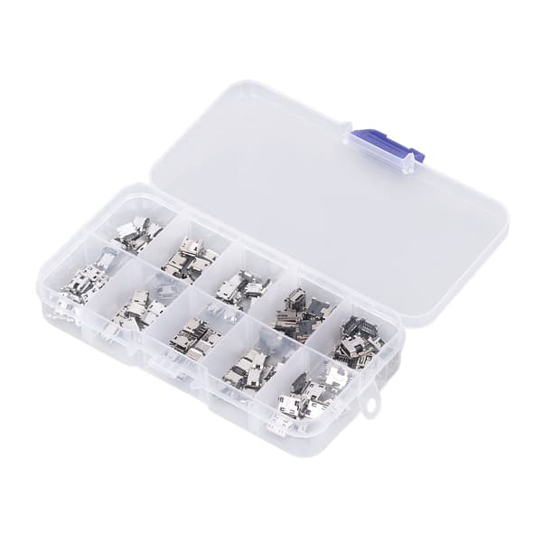 100 stk. Micro MINI USB hunnpluggkontakt USB-jackkontakt for husholdningsapparater