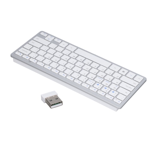 Bluetooth-tastatur Nettbrett-PC Ultra Slim Bærbar 78 Taster Hvit Trådløst Bluetooth-tastatur for IOS for Android