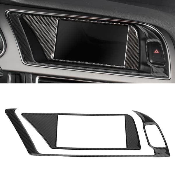 Karbonfiber Bilinteriør GPS Navigator Panel Ramme Deksel Trim for Audi B8 A4 A5 S4 S5