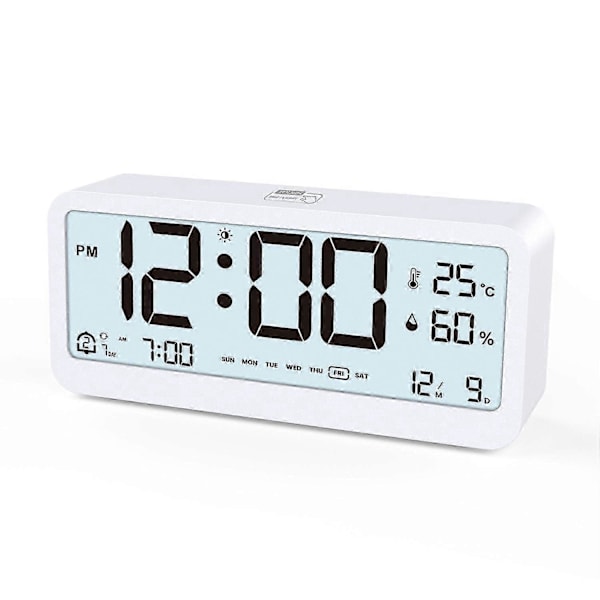 Digital Väckarklocka LCD-Display Batteri Snooze Temperatur Kalender Bordsklockor