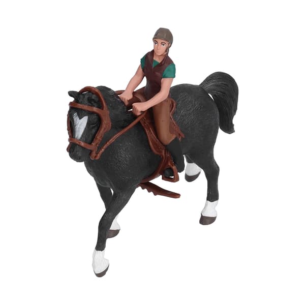 Hesterodeo-figur Børn Simuleret Bondegård Hesterytter Model Legetøj Fødselsdagsgave Pynt Grøn Rytter