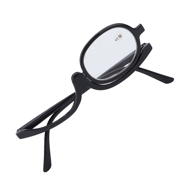 Forstørrelsesglas Makeup-briller Eye Flip Down-linse Moderigtigt makeup Enkeltsidede briller Sort(+1,50)