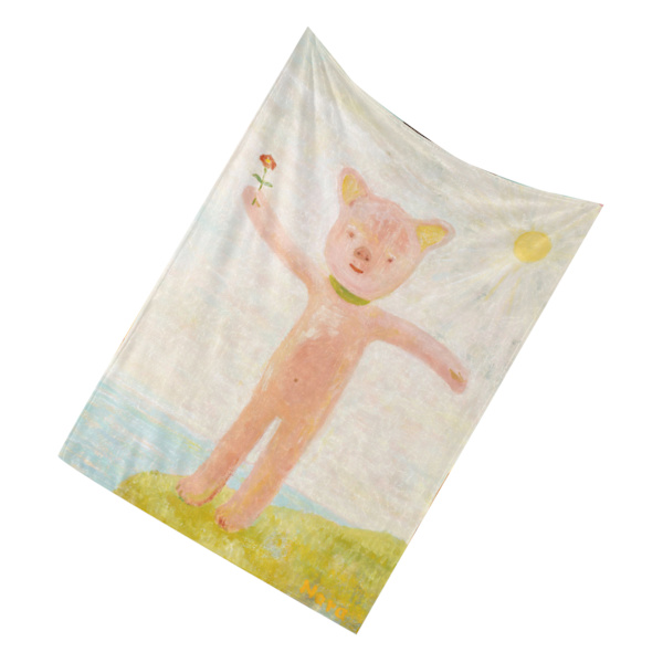 Konstnärligt mönstrad filt bekväm maskintvättbar festivaldekoration tydligt tryck BL682-1 100x120cm