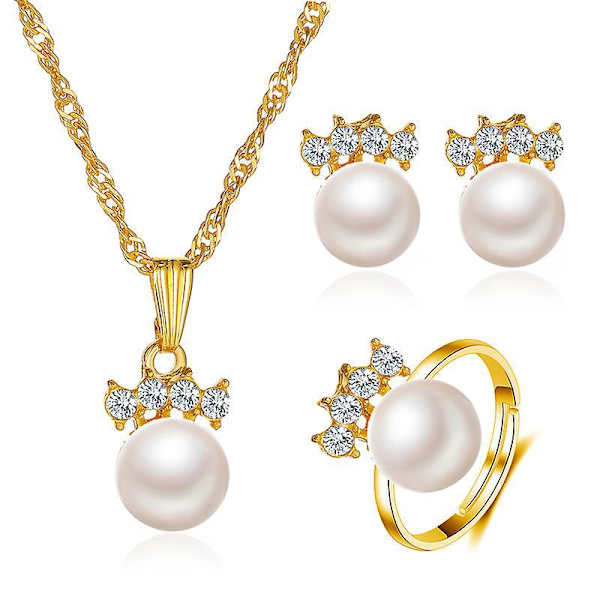 Dam Smyckeset Julset Tredelat Set Present Smyckeset Damset Smycken Örhängen Halsband