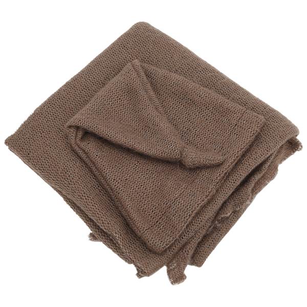 2 st babyfotografering rekvisita mohair mössa filt set kostym kläder för nyfödda spädbarn mörkbrun mössa + filt