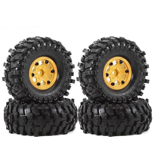 4 kpl renkaita 1/10 RC-autolle, keltainen