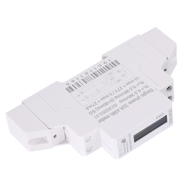 1P LCD Digital Display Enfase Din Skinne Elektrisk Strømforbruk Energimåler
