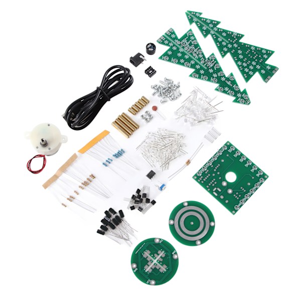 Elektronisk julgran färgglad LED automatisk roterande musikträd monteringssats DIY undervisningsset