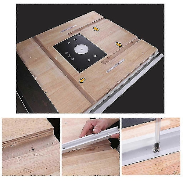 30cm/40cm/50cm/60cm T-spår Aluminiumskena med Monteringshål för Träbearbetning