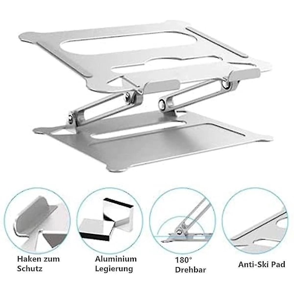 Skrivbordsorganisatör Laptopställ, Laptopställ i Aluminium, Höjdjusterbart Med Specialmagnet