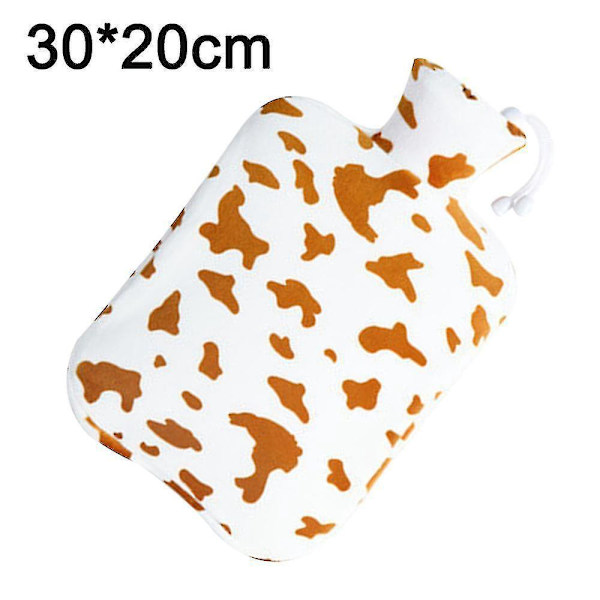 CozyCover Varmtvannsflaske med lokk Gul hvit melkeku stor