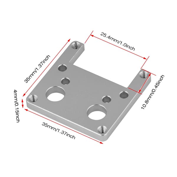 Højkvalitets 3D-printerdele Hot End-sæt Aluminiumlegering Bundmonteringsplade til ekstruder