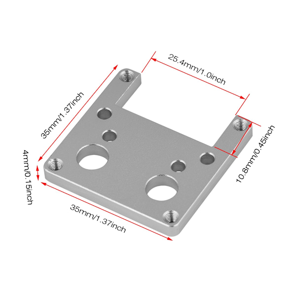 Høy kvalitet 3D-skriverdeler Hot End-sett Aluminiumlegering Down Mount Plate for Ekstruder