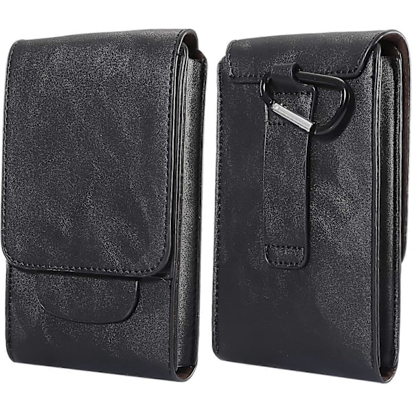 Mobiltelefon Midjeväska Herr, Läder Mobiltelefon Bältesklämma Fodral, Vertikal PU Läder Telefon Midjeholster Universell Smartphone Bältesögla Fodral Kort H