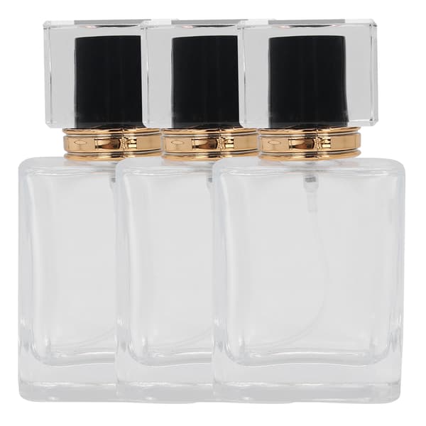 50 ml påfyllningsbar parfymflaska i glas, transparent spray, tom atomizerbehållare, svart