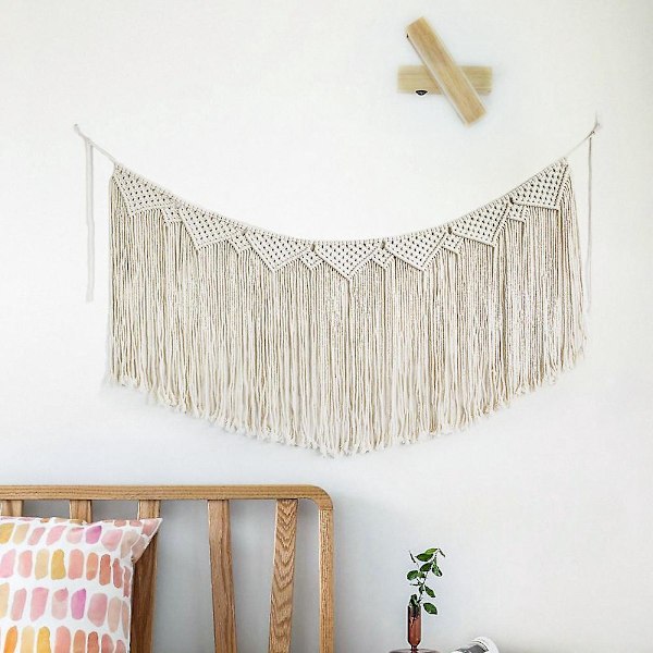 1 stk. Makrame Vegghenging, Chic Moderne Vevd Tapet, Håndlaget Hjemmeinnredning, Veggdekor for Soverom, Stue, 110*50cm