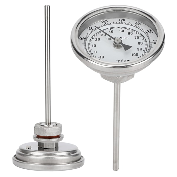 1/2 NPT-gjenge rustfritt stål skive termometer hjemmebrygging kjele termometer 0-220℉ / -10-100℃