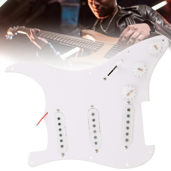 Elgitarr laddad plektrumskydd vit förkopplad enskikts PVC plektrumskydd tillbehör