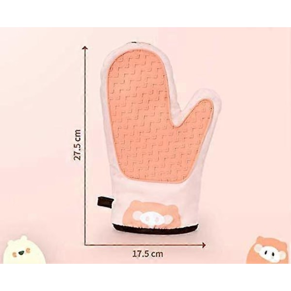 1 Par Förtjockade Värmebeständiga Ugnshandskar, Köksugnshandskar med Silikon Halkfri Design, Lämpliga för Matlagning, Bakning, Grillning, 17,5 x 27,5 cm