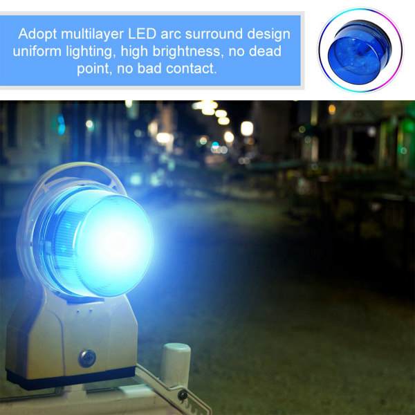 12V Blå LED Strobe Beacon Nødalarmvarselsignal Blinkende lys uten lyd