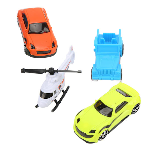 4 kpl leluautoa muovia 1/64 mittakaavassa kitkavoimalla eri tyyppiset mini auto lentokone malli yli 3-vuotiaille