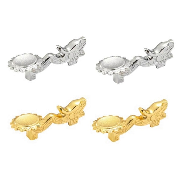 Retro Drak ätpinnshållare, Guld & Silver 4 ST