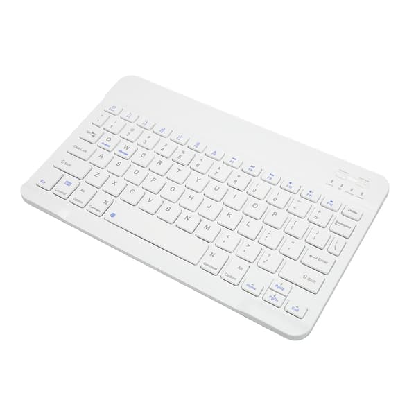 10 tums trådlöst tangentbord tyst design multimediefunktionstangenter bärbart Bluetooth-tangentbord för IOS surfplatta dator telefon vit