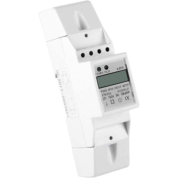 Enfas 2-trådig KWh DIN-skena elmätare med digital LCD-skärm - 10 (40) A