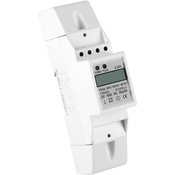 Enkeltfaset 2-leder KWh DIN-skinne elmåler med digitalt LCD-display - 10 (40) A