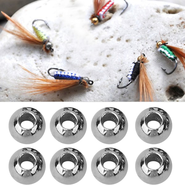 25 stk. Fluebinding Tungsten Legering Perler Runde Nymfe Hoved Kugle Fiskegrej Mørk Nikkel (3,8 mm)