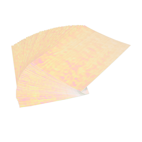50 stk holografisk kaldlaminatark A4 DIY skjæring BOPP materiale 30x21,4cm klare dekorative holografiske ark for merkefilm med regnbue