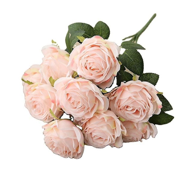 Kunstige Dahlia Blomster - Sett med 10 Rosa Kunstige Blomster for Hjem, Bryllup, Fest, Kontorrekvisita